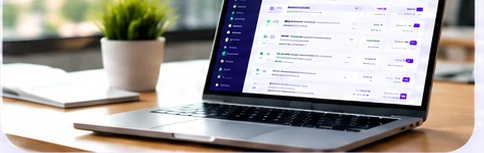 Laptop con el panel del software de taxes