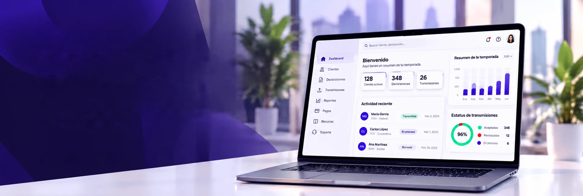 El software de taxes de Refund One en una laptop